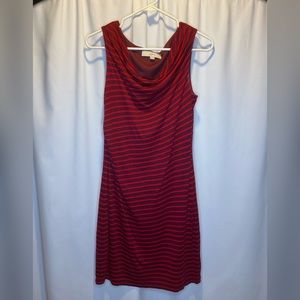 Loft Red Striped Sundress